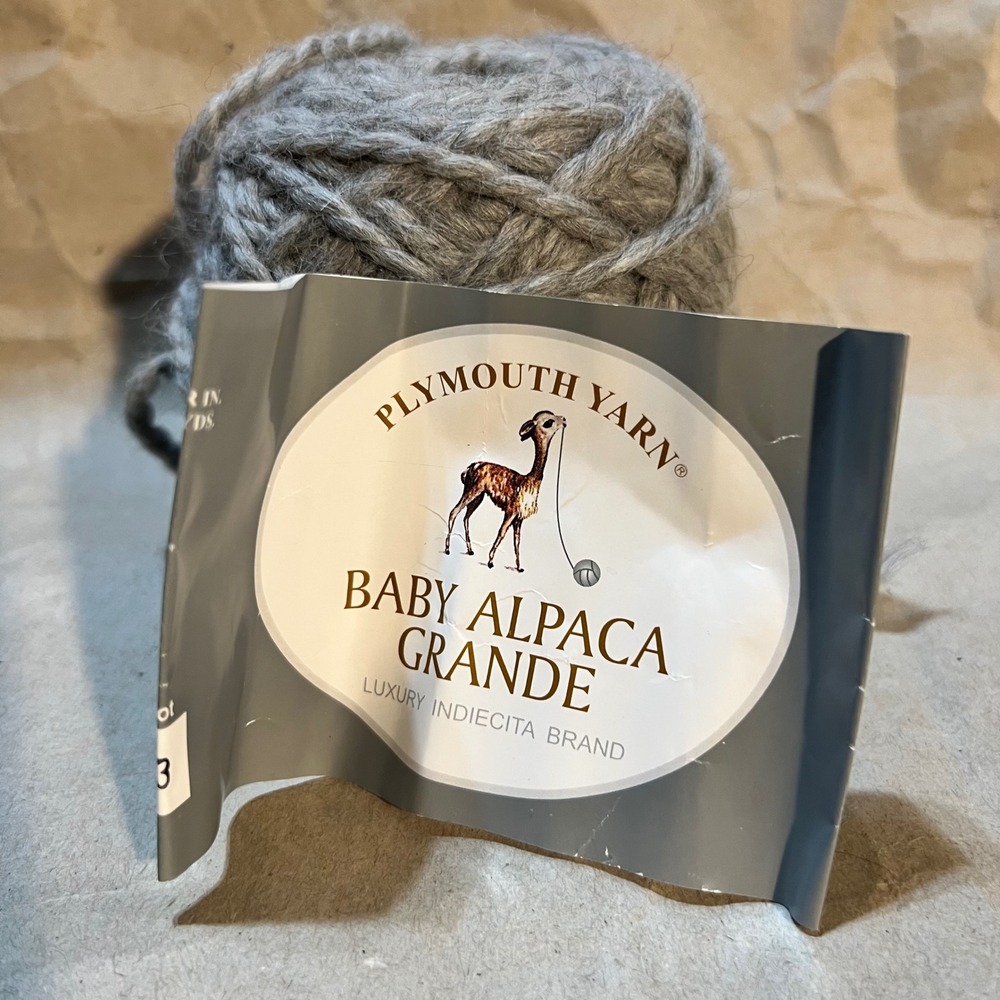 Plymouth Yarn 100g Baby Alpaca Grande Bulky Yarn Grey 401 Luxury Indiecita Brand
